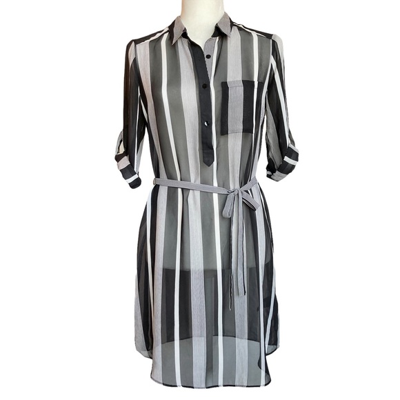 A. Byer Dresses & Skirts - A. BYER Shirt Dress Button down shirt Striped shirt quarter length sleeves